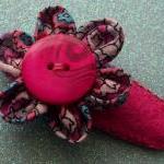 Hand Stitched Floral Hair Barrette